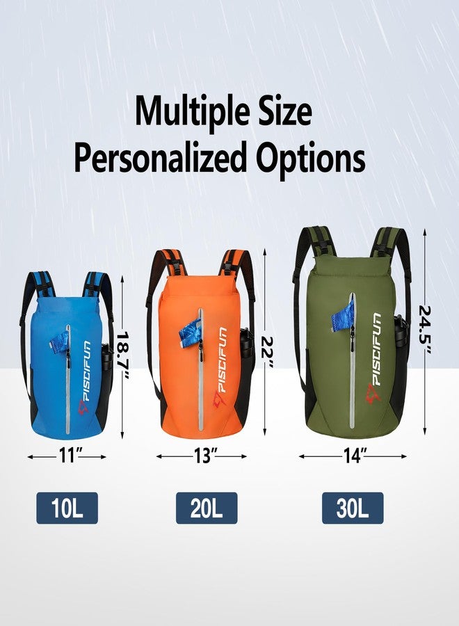 Piscifun Dry Bag Waterproof, Floating Dry Backpack, Lightweight Waterproof Dry Bag with Waist Pouch and Phone Case for Kayaking, Camping, Beach, Boating & Swimming for Men & Women Light Blue 20L - Image 2